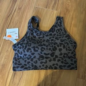 Varley Bassett Bra Iron Grey Cheetah Size XS NEW